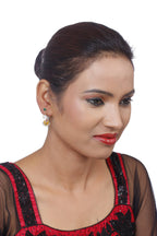 Gold-Polished Alloy Assymetric Stone Studded Pendant Necklace - The Pari | Grocsy