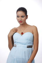 Gold-Polished Alloy Heart Shape Statement Necklace - The Pari | Grocsy