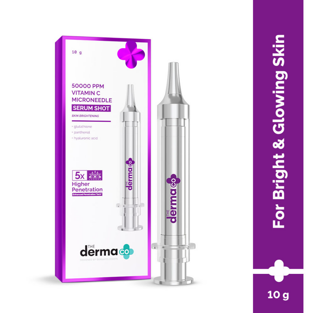 The Derma Co 50000 PPM Vitamin C Microneedle Face Serum Shot for Bright & Glowing Skin | Grocsy