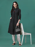 Printed Flared Cotton Kurta With Pant, Multicolor - Hiral Fashion | Grocsy