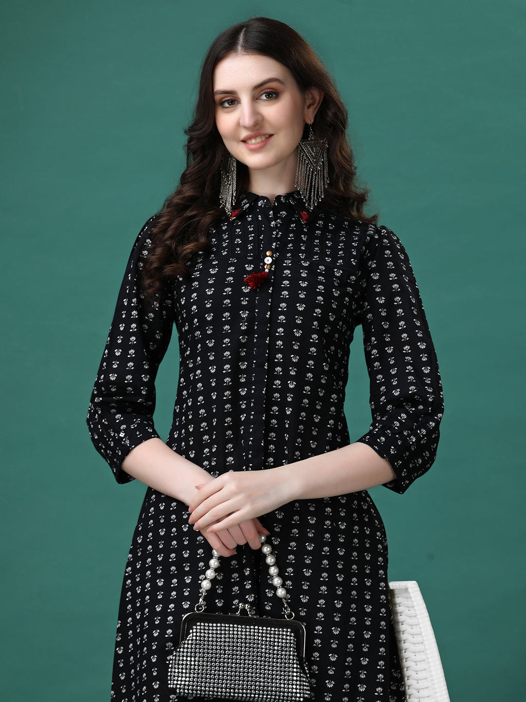 Printed Flared Cotton Kurta With Pant, Multicolor - Hiral Fashion | Grocsy