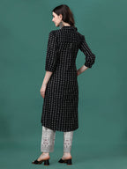Printed Flared Cotton Kurta With Pant, Multicolor - Hiral Fashion | Grocsy