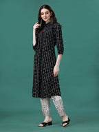 Printed Flared Cotton Kurta With Pant, Multicolor - Hiral Fashion | Grocsy