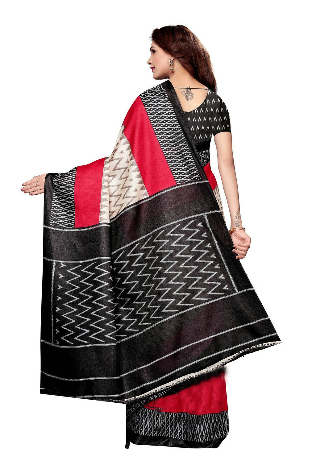 Vamika Multicolor Kalamkari With Jhalar Khadi Silk Saree | Grocsy