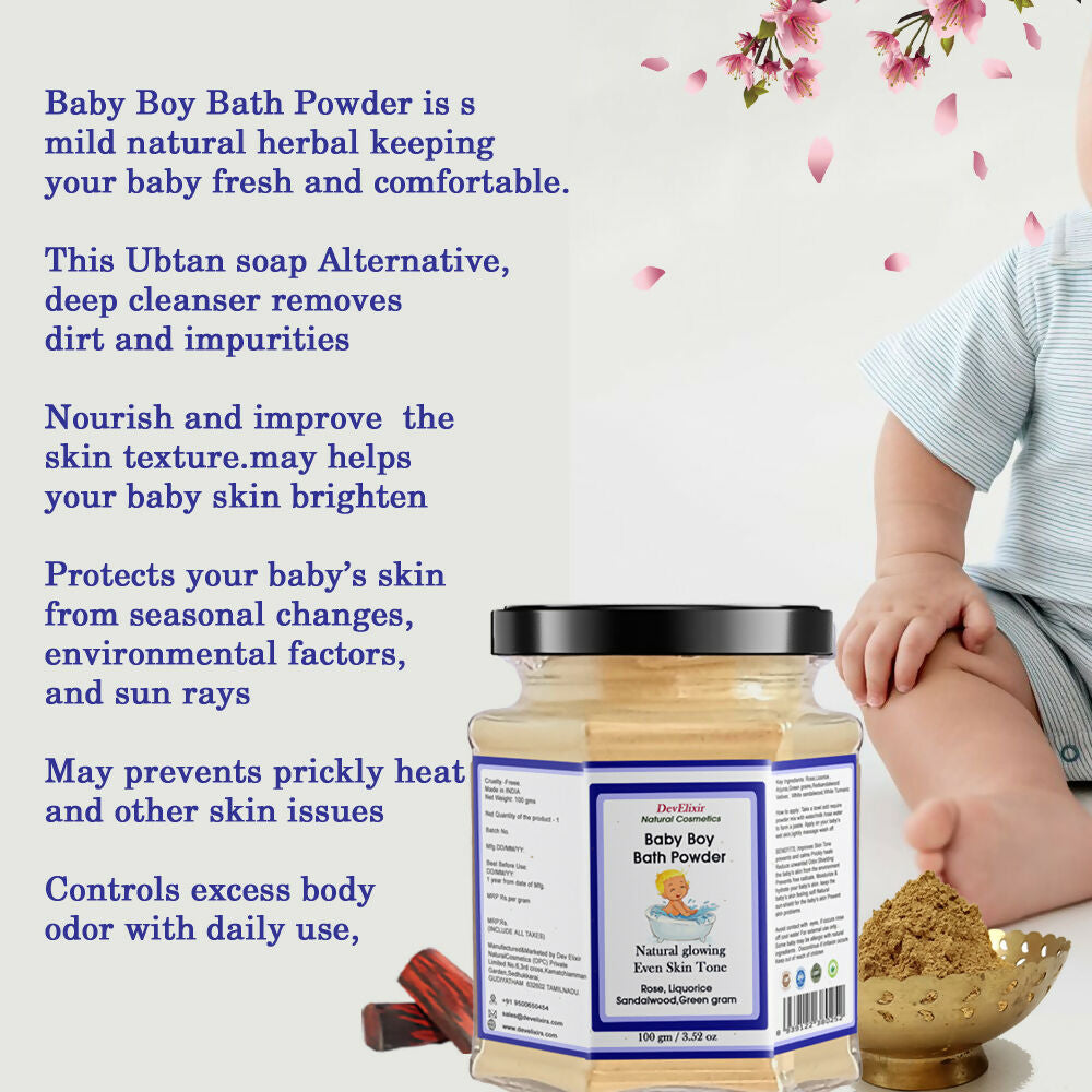 DevElixir Baby Boy Bath Powder Natural Glow | Grocsy