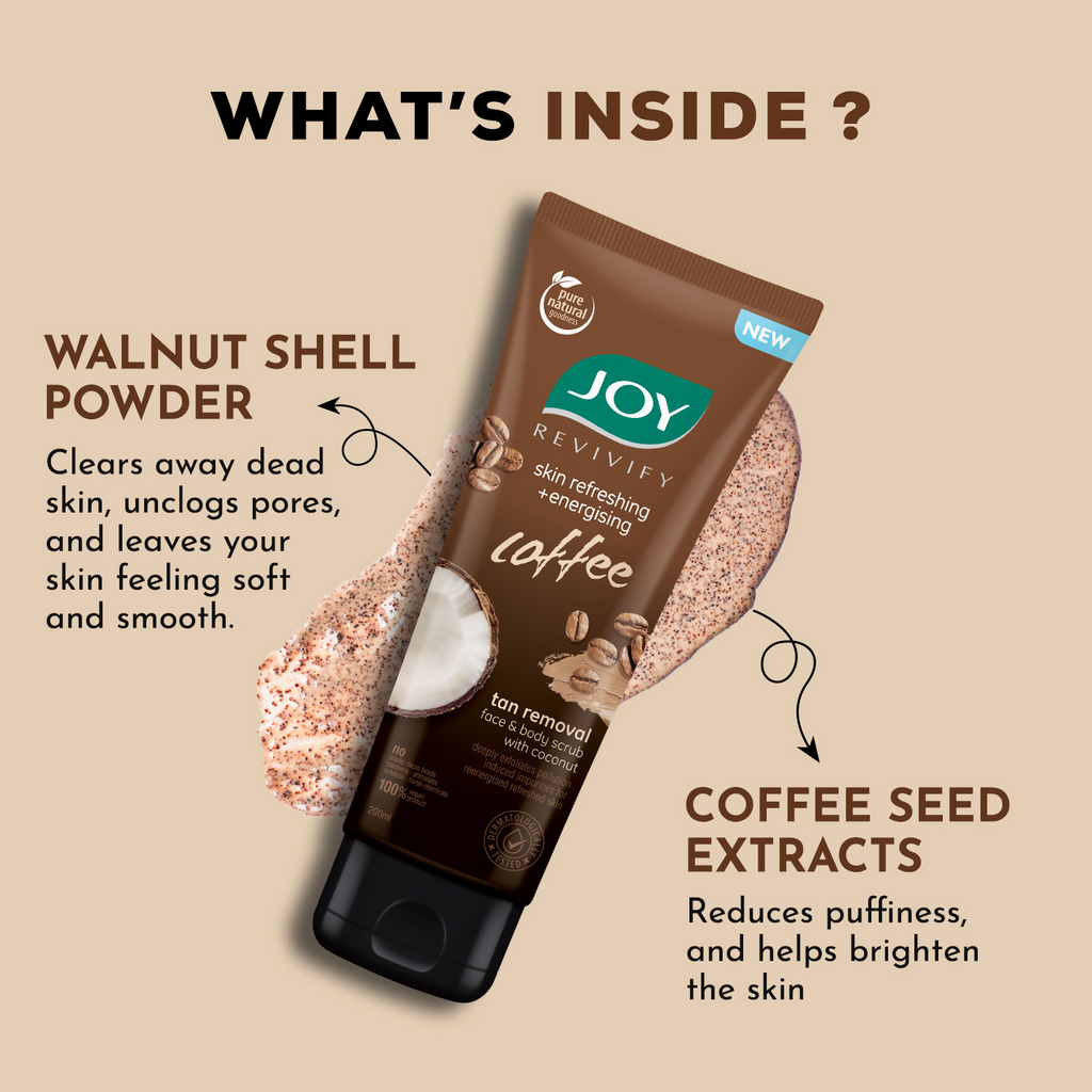 Joy Anti Pollution Exfoliating Coffee Face & Body Scrub | Grocsy