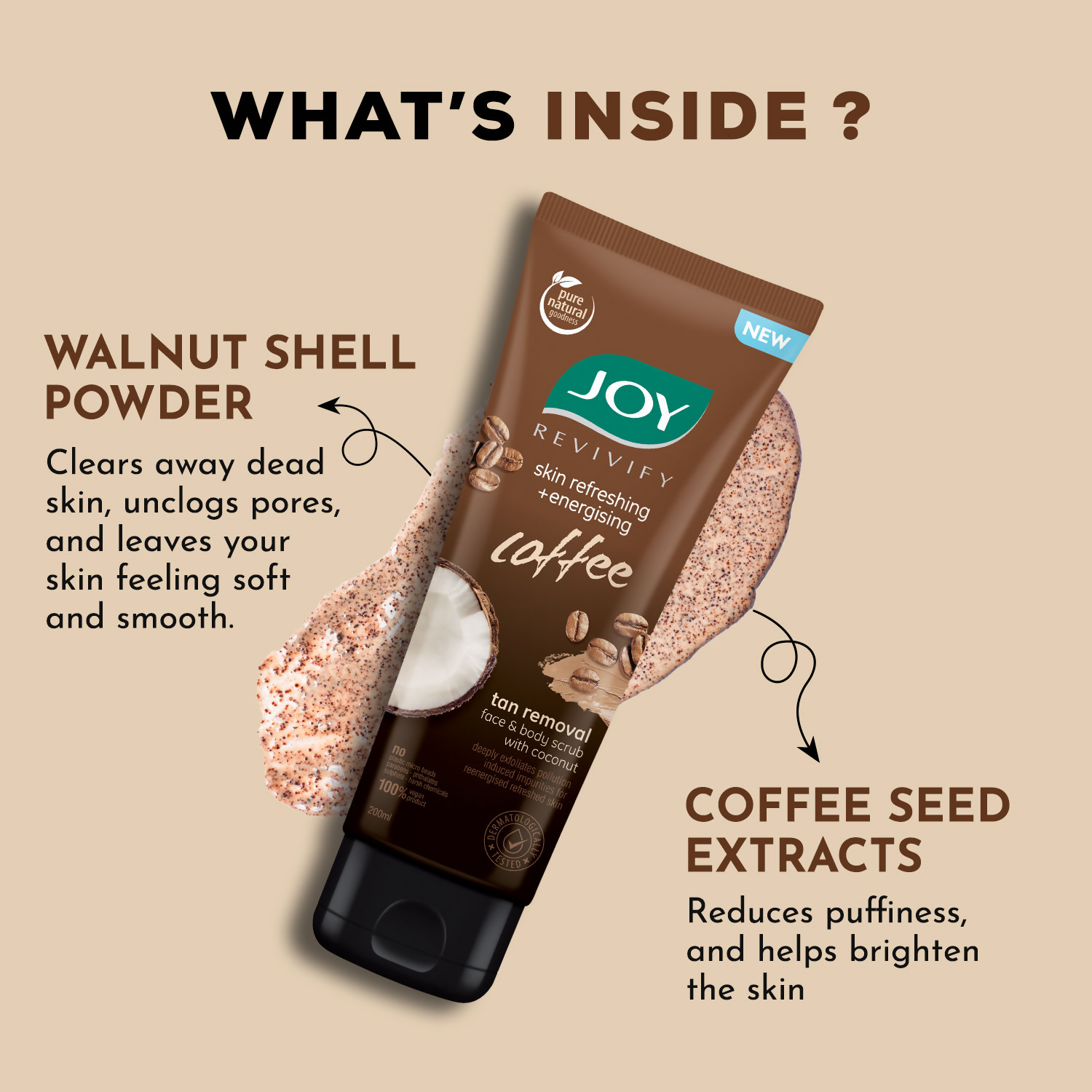 Joy Anti Pollution Exfoliating Coffee Face & Body Scrub | Grocsy