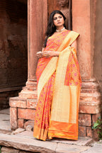 Joban Fashion Tangent Banarasi Katan Pure Handloom Banarasi Silk Saree | Grocsy