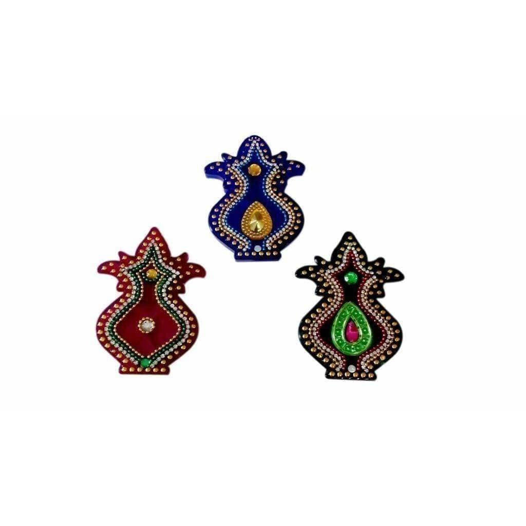 Embroidery Pot Design Kumkum Box - 1 Piece | Grocsy