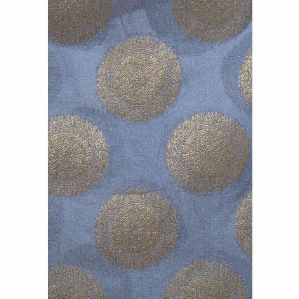 A R Silk Women's Zari Embroidery Vanarsi Silk Gray Dupattas and Chunnis | Grocsy