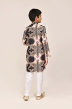 Joban Fashion Cotton Silk Black Kurta With Straight Fit Pant | Grocsy