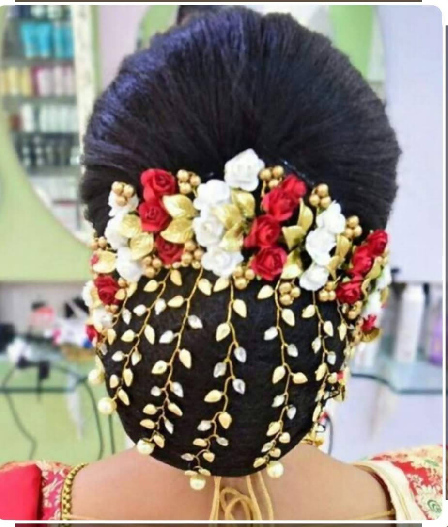 Pink Bridal Hair Juda Gajra | Grocsy