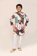 Joban Fashion Cotton Silk Multicolor Kurta With Straight Fit Pant | Grocsy