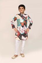 Joban Fashion Cotton Silk Multicolor Kurta With Straight Fit Pant | Grocsy