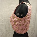 Kia Fashions Baby Pink Golden All Over Embroidered Readymade Blouse | Grocsy