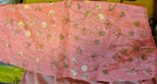 Kia Fashions Peach Twin Tone Golden All Over Sequins Readymade Blouse | Grocsy