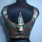 Kia Fashions Maroon Jacquard Weave Multi Color Paithani Readymade Blouse | Grocsy