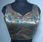 Kia Fashions Maroon Jacquard Weave Multi Color Paithani Readymade Blouse | Grocsy