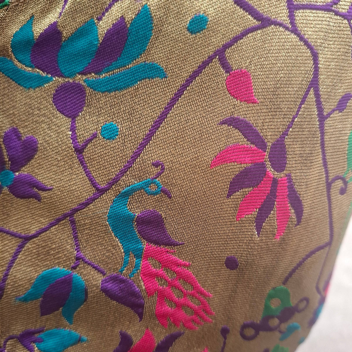 Kia Fashions Purple Jacquard Weave Multi Color Paithani Readymade Blouse | Grocsy
