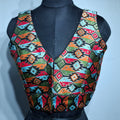 Kia Fashions Black Multi Color Weave Readymade Blouse | Grocsy