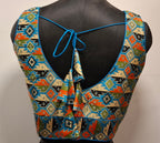 Kia Fashions Cobalt Blue Multi Color Weave Readymade Blouse | Grocsy