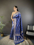 Joban Fashion Royal Blue Meenakari Banarasi Silk Sarees | Grocsy