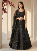 Lehenga Mart Black Net Designer Bollywood Style Wedding Wear Lehenga Choli | Grocsy