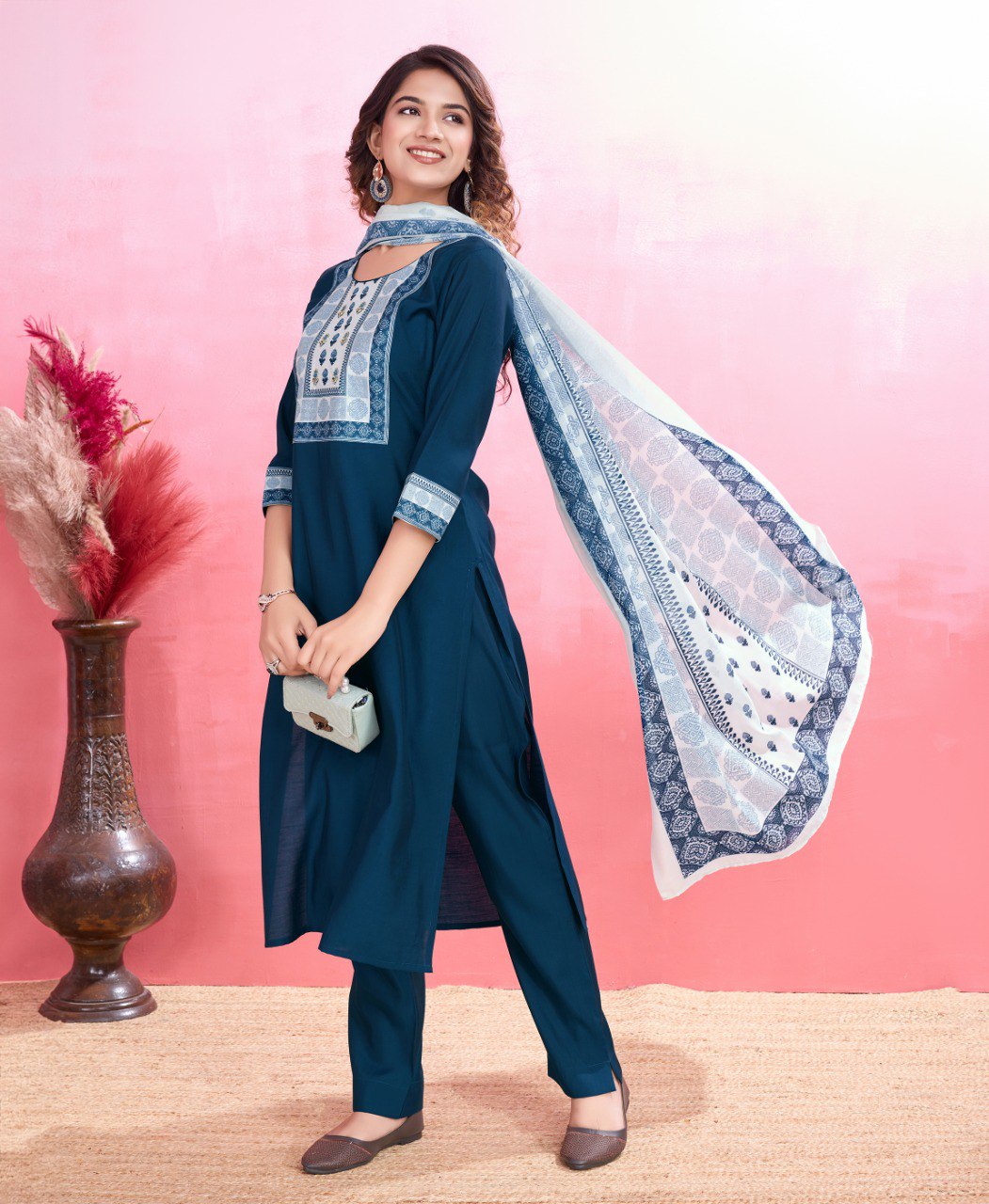 Prazu Fashion Yellow Viscose Silk Printed Kurta Set | Grocsy