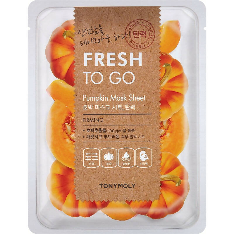 Tonymoly Fresh To Go Pumpkin Mask Sheet Firming - Korean Skincare | Grocsy