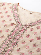 Ahalyaa Women's Traditional wear Co-ords - Tan | Grocsy