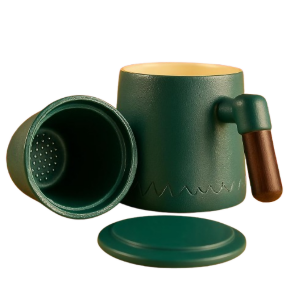 Udyan Tea Infuser Mug - Forest Green | Grocsy