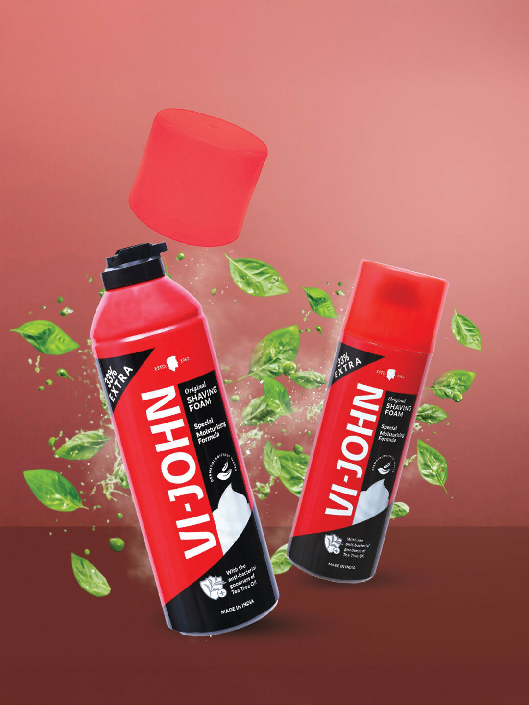 VI-JOHN Original Dermatologically Tested Special Moisturising Formula Shaving Foam with Vitamin E & Tea Tree Oil | Grocsy