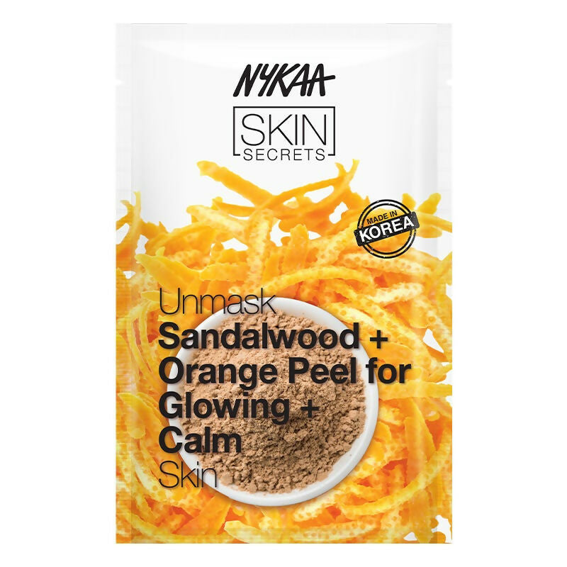 Nykaa Skin Secrets Indian Rituals Sandalwood + Orange Peel Sheet Mask For Glowing & Calm Skin | Grocsy