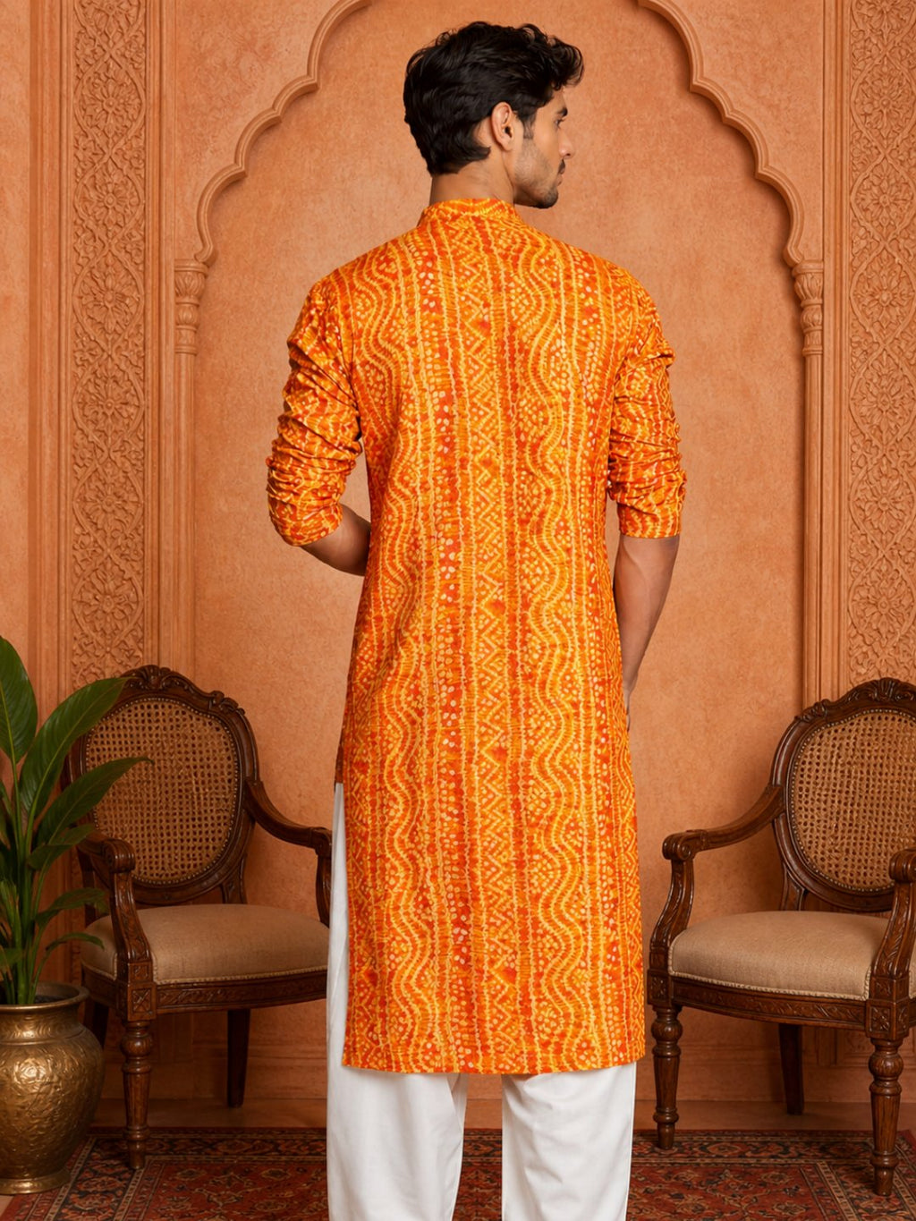 MULTI SHADES Men's Mustard Rayon kurta | Grocsy