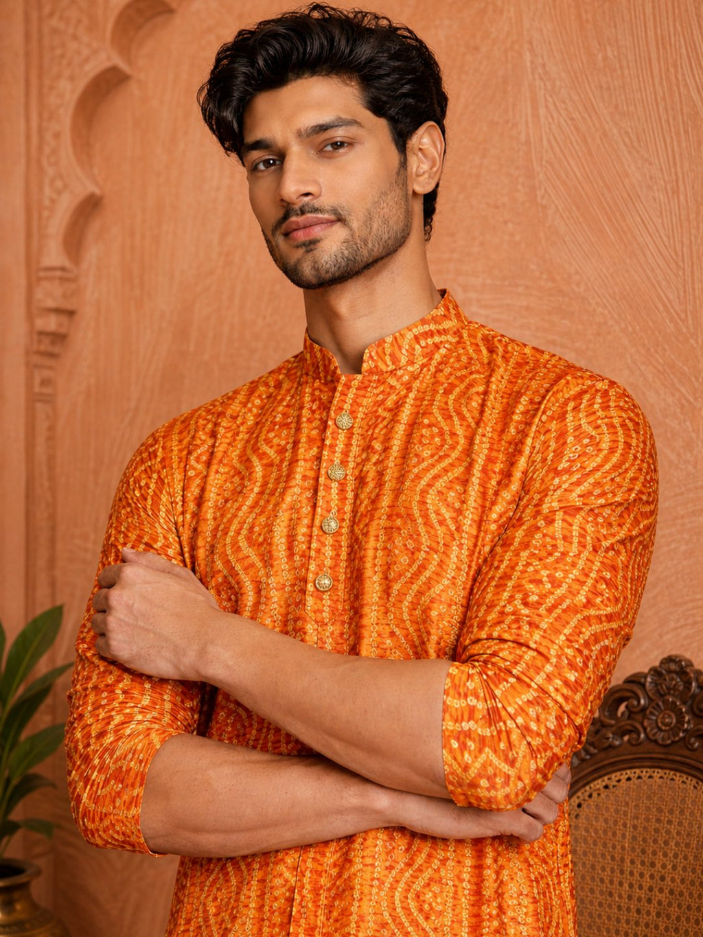 MULTI SHADES Men's Mustard Rayon kurta | Grocsy