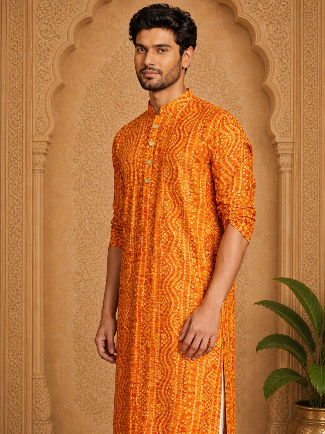 MULTI SHADES Men's Mustard Rayon kurta | Grocsy