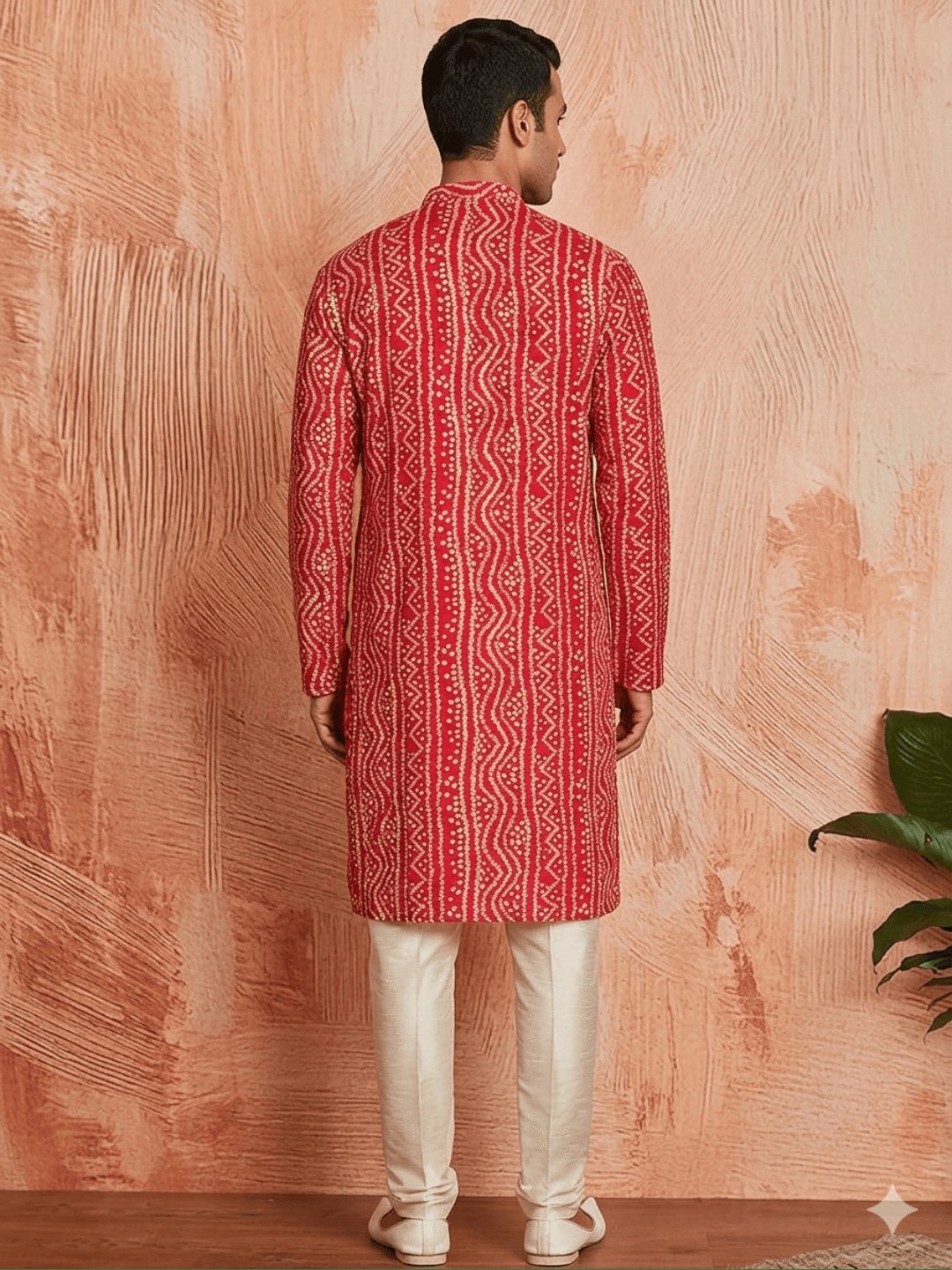 MULTI SHADES Men's Red Rayon Kurta Set | Grocsy