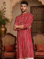 MULTI SHADES Men's Red Rayon Kurta | Grocsy