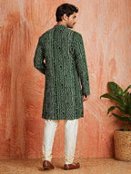 MULTI SHADES Men's Green Rayon Kurta | Grocsy