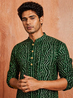 MULTI SHADES Men's Green Rayon Kurta | Grocsy