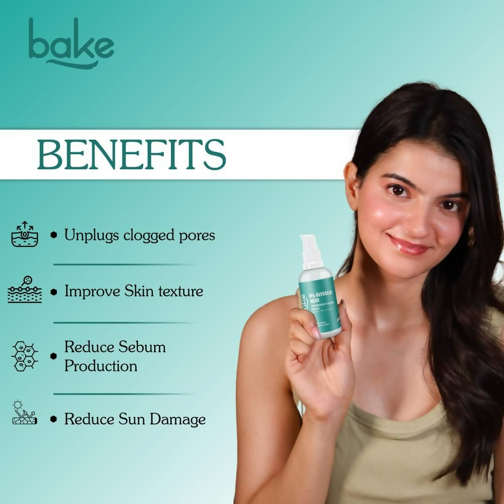 Bake 8% Glycolic Acid Overnight Glow Mask Serum | Grocsy