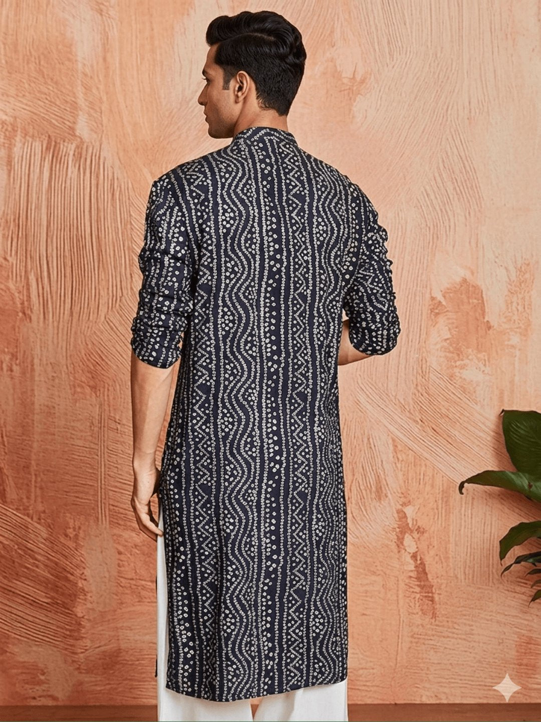 MULTI SHADES Men's Navy Blue Rayon Kurta Set | Grocsy