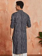 MULTI SHADES Men's Navy Blue Rayon Kurta | Grocsy