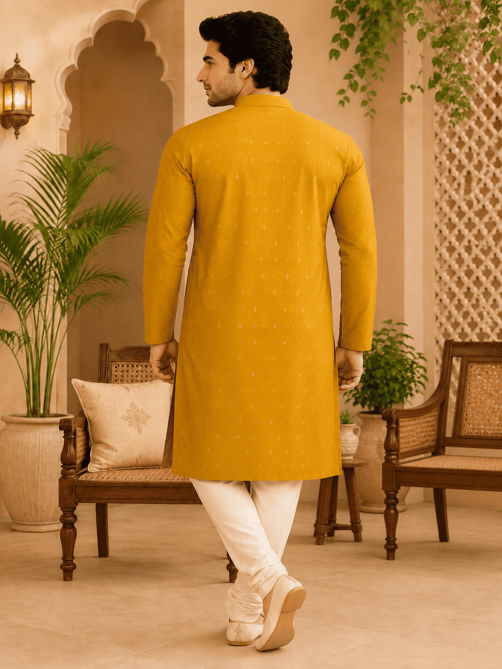 MULTI SHADES Yellow Ethnic Printed Kurta | Grocsy