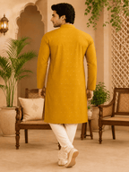 MULTI SHADES Yellow Ethnic Printed Kurta | Grocsy