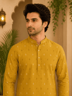 MULTI SHADES Yellow Ethnic Printed Kurta | Grocsy