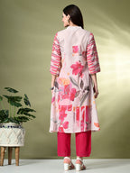 Myshka Women's Hakoba Printed A-Line Kurta in Off White Color | Grocsy