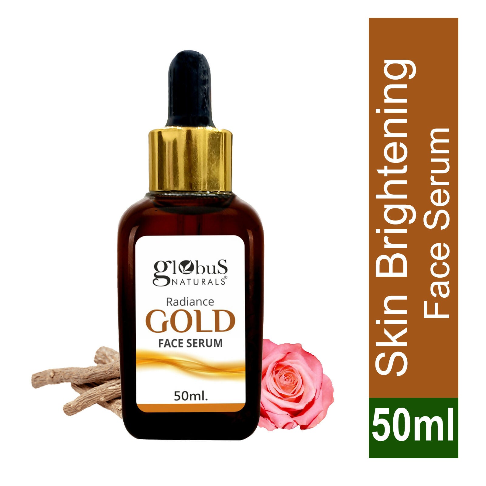 Globus Naturals Gold Radiance Anti Ageing & Brightening Face Serum, Suitable For All Skin Types | Grocsy