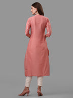 Ethnic Motif& Mandarin Collar Kurta With Cotton Pant Set, Multicolor - Hiral Fashion | Grocsy