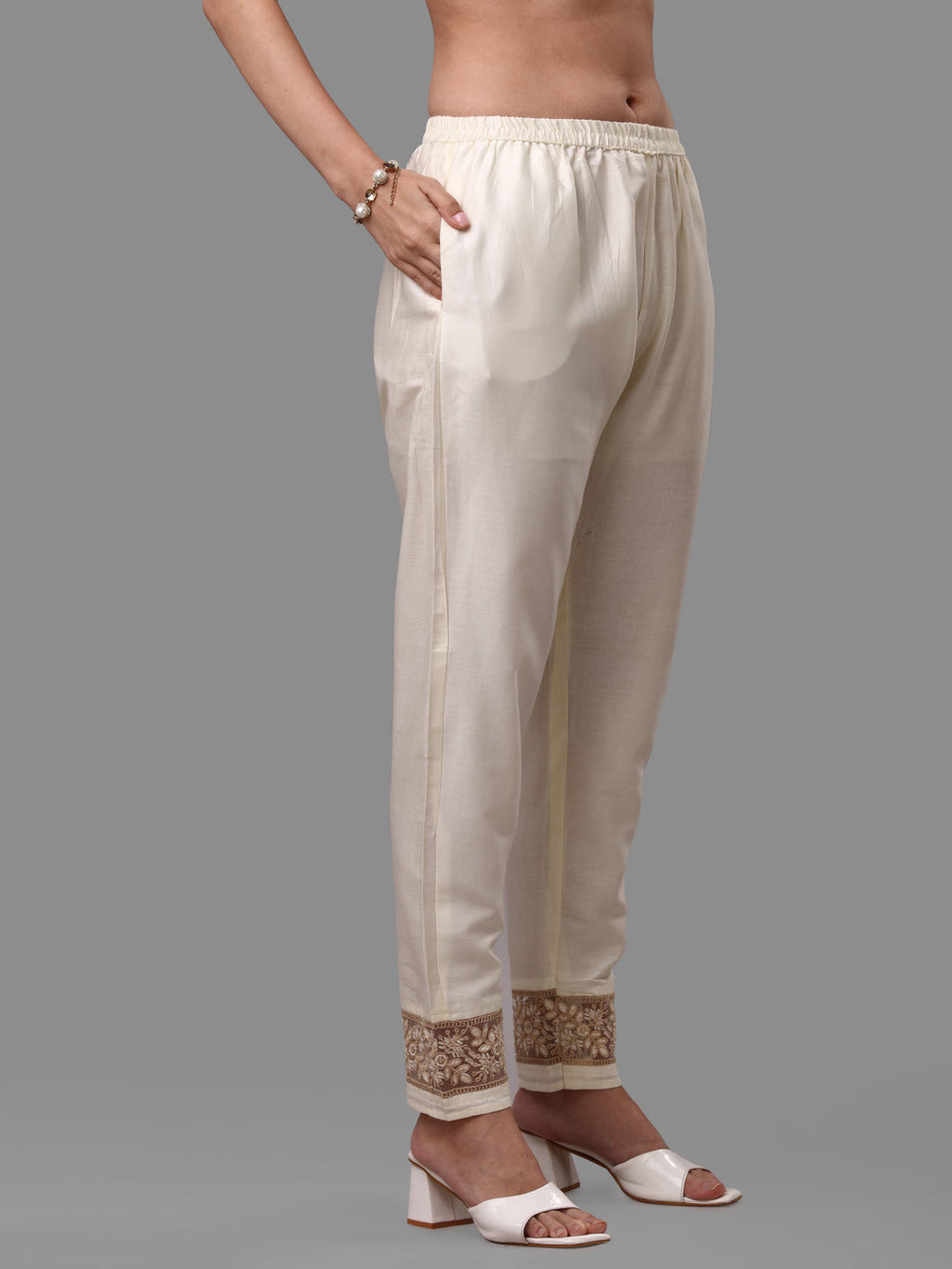 Embroidered Kurta With Pant & Dupatta Set, Multicolor - Hiral Fashion | Grocsy